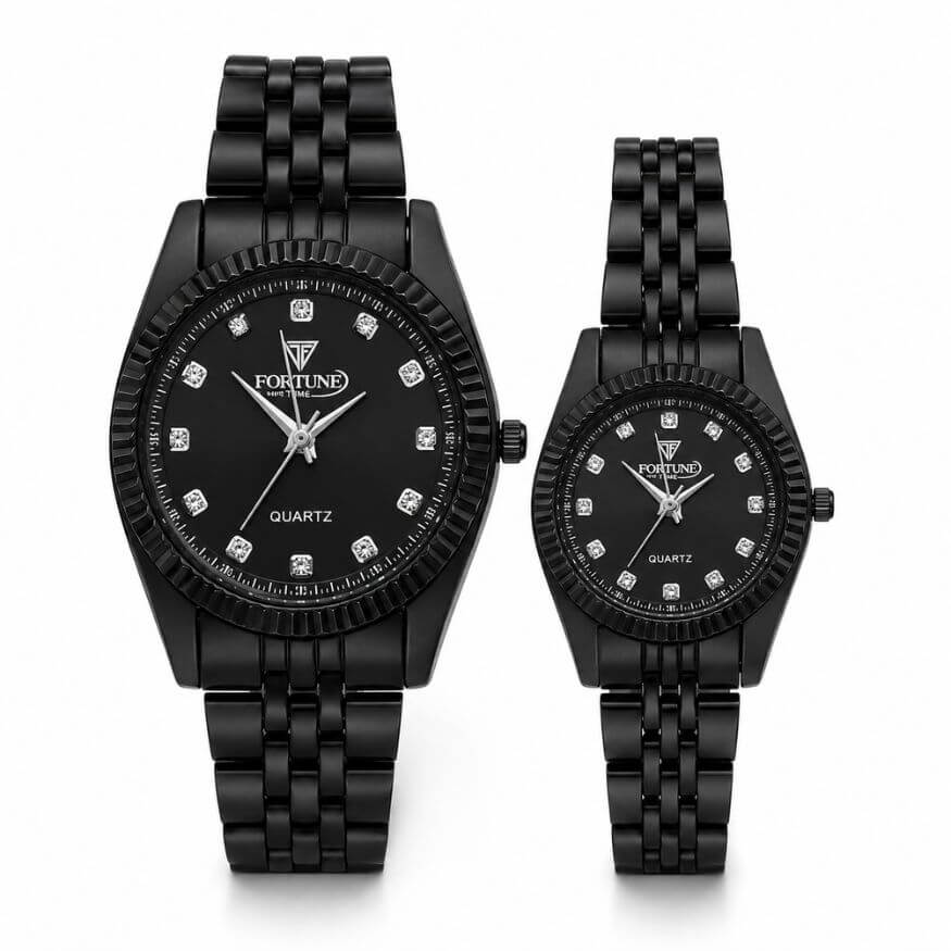 Fortune Black Couple Watch Set